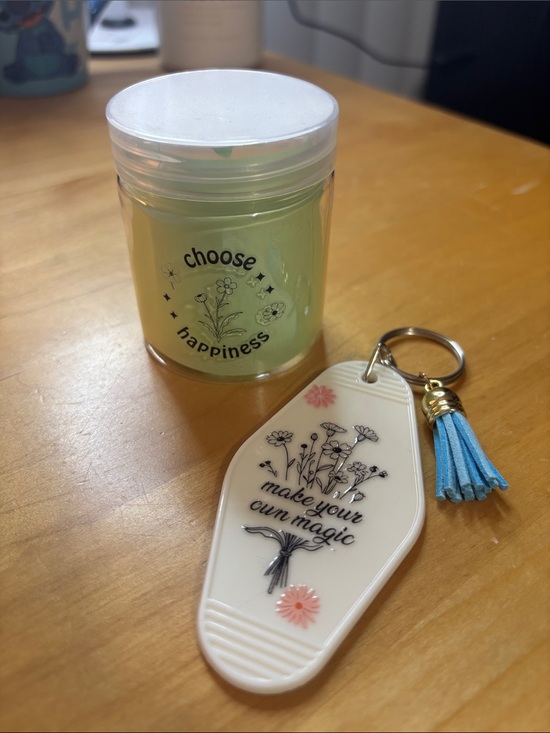 Hand Crafted Accessories - Motivational jar and keychain bundle handcrafted by me
